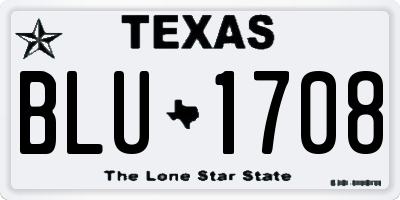 TX license plate BLU1708