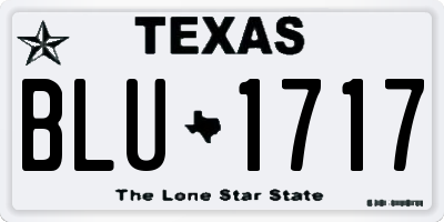 TX license plate BLU1717