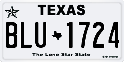 TX license plate BLU1724