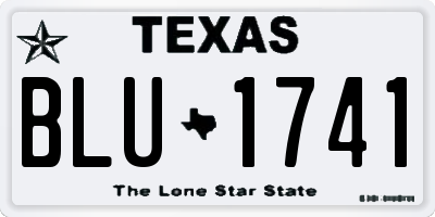 TX license plate BLU1741
