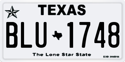 TX license plate BLU1748