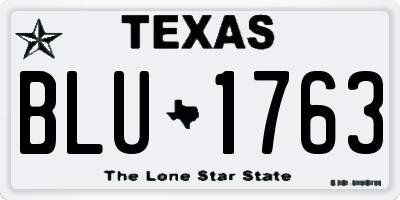 TX license plate BLU1763