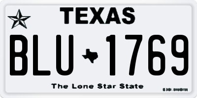 TX license plate BLU1769
