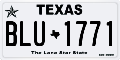 TX license plate BLU1771