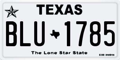 TX license plate BLU1785
