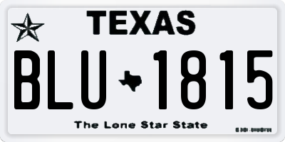 TX license plate BLU1815