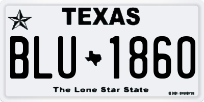 TX license plate BLU1860