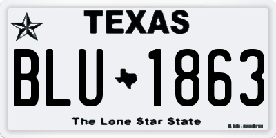 TX license plate BLU1863