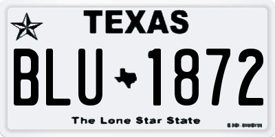 TX license plate BLU1872