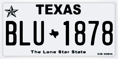 TX license plate BLU1878