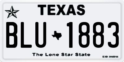 TX license plate BLU1883