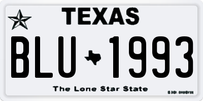 TX license plate BLU1993