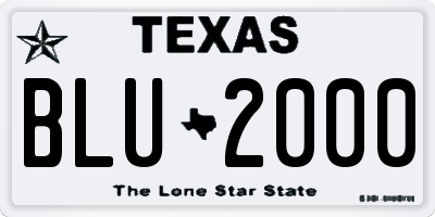 TX license plate BLU2000