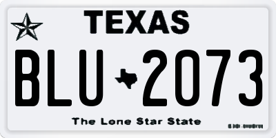 TX license plate BLU2073