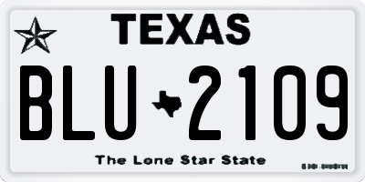 TX license plate BLU2109