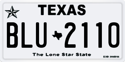 TX license plate BLU2110