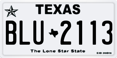 TX license plate BLU2113