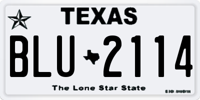 TX license plate BLU2114
