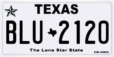 TX license plate BLU2120