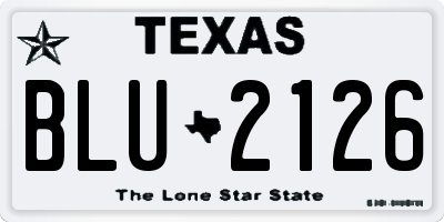 TX license plate BLU2126