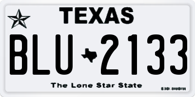 TX license plate BLU2133