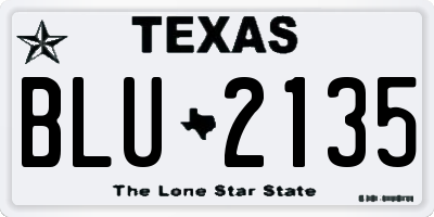 TX license plate BLU2135