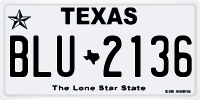 TX license plate BLU2136