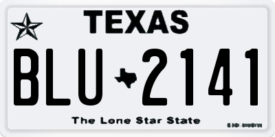 TX license plate BLU2141
