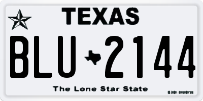 TX license plate BLU2144