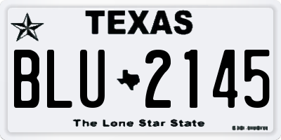 TX license plate BLU2145