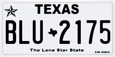 TX license plate BLU2175