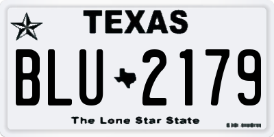 TX license plate BLU2179