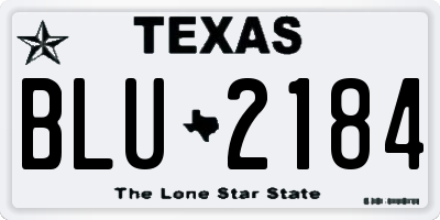 TX license plate BLU2184