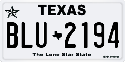 TX license plate BLU2194