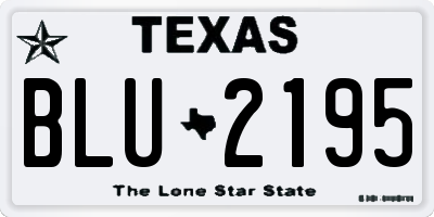 TX license plate BLU2195
