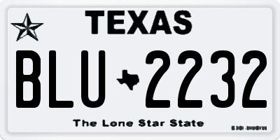 TX license plate BLU2232