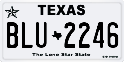 TX license plate BLU2246