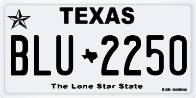 TX license plate BLU2250