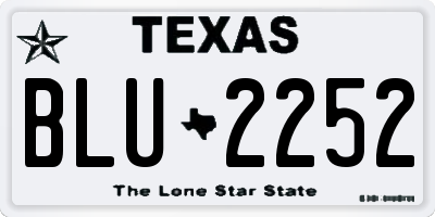 TX license plate BLU2252