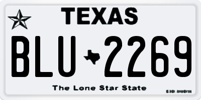 TX license plate BLU2269