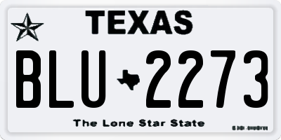 TX license plate BLU2273