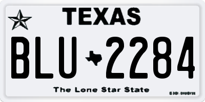 TX license plate BLU2284