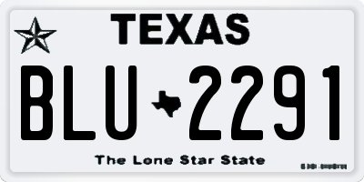 TX license plate BLU2291