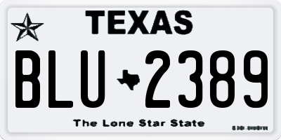 TX license plate BLU2389