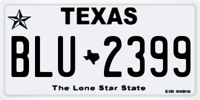 TX license plate BLU2399