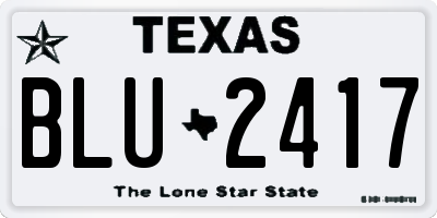 TX license plate BLU2417