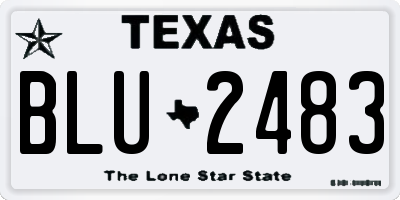 TX license plate BLU2483