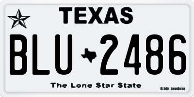 TX license plate BLU2486
