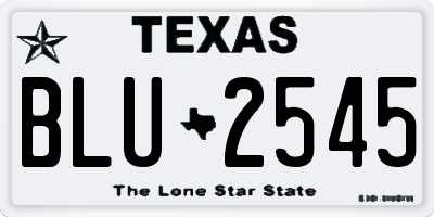 TX license plate BLU2545