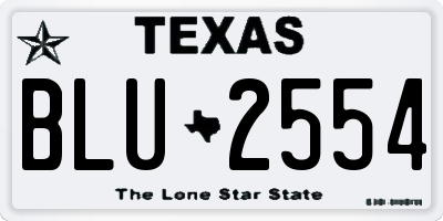 TX license plate BLU2554